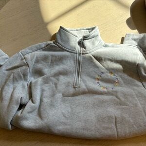 Women’s grey cropped quarter zip